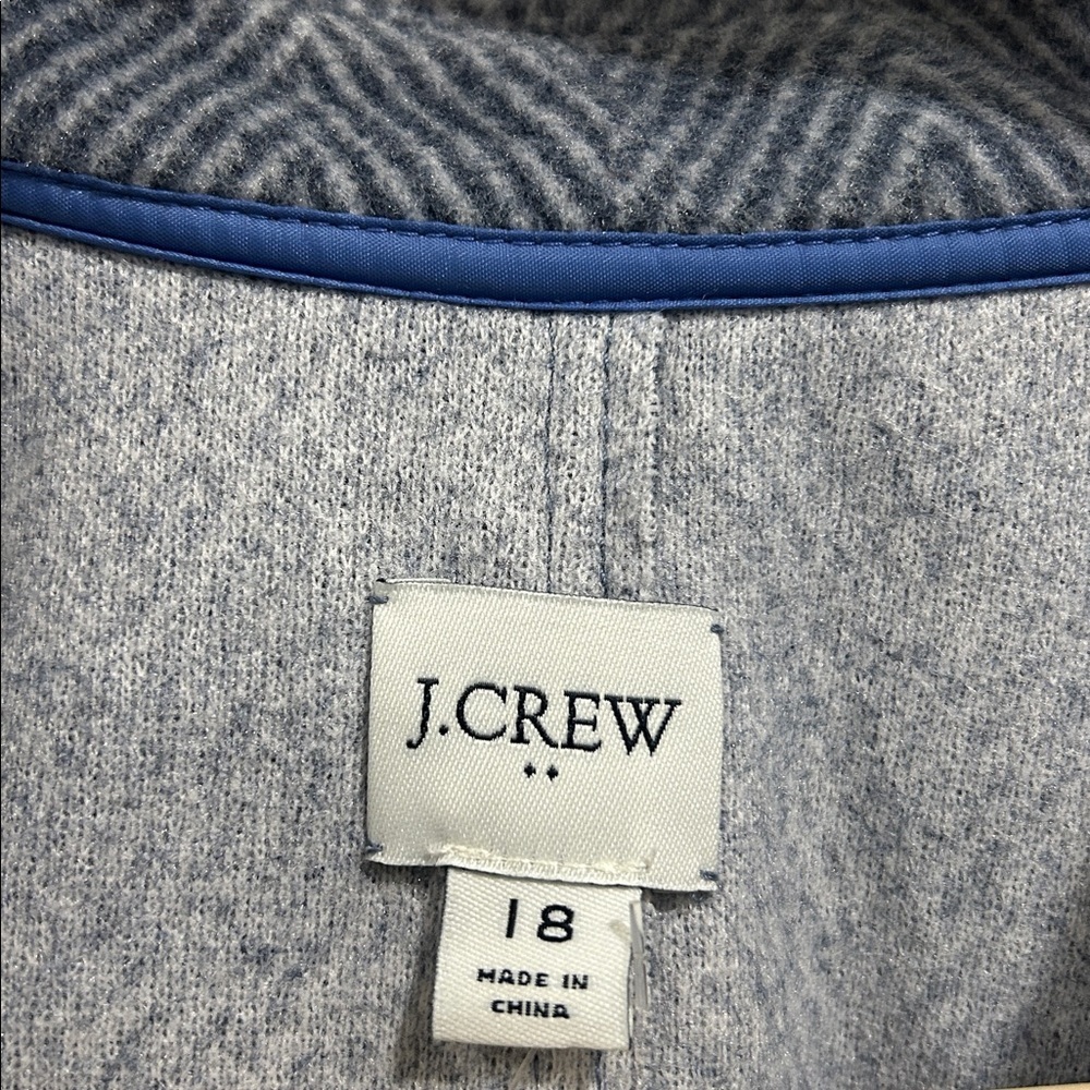 NWT J. Crew Plus Herringbone Topcoat in Hazy Chevron Shades of Gray - Size 18 - Picture 8 of 11